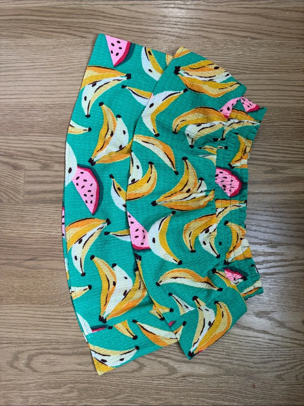 Old Navy Teal Banana & Pink Watermelon Print Skirt